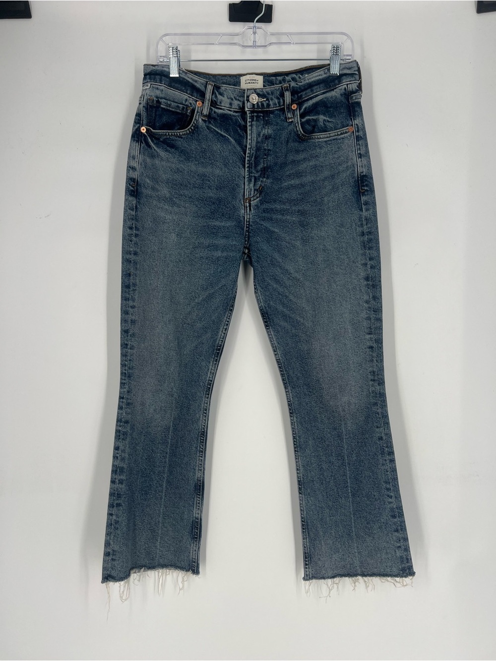 Citizens of Humanity Isola Medium Wash Straight Leg Cropped Denim Jeans 28